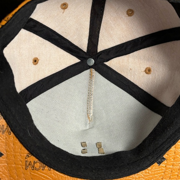 MCM Orange Leather Baseball Cap - Picture 6 of 6